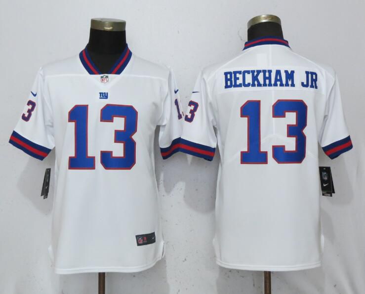 Women New York Giants #13 Beckham jr Navy White Nike Color Rush Limited NFL Jerseys->women nfl jersey->Women Jersey